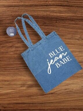 The Paper Store Blue Jean Babe Tote Book Bag NWT